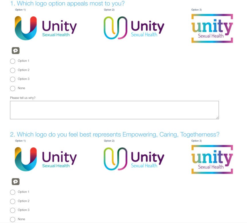 Unity Survey Question Example