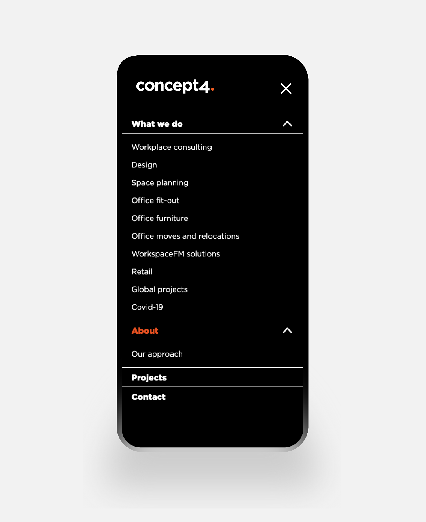 concept4 mobile nav view