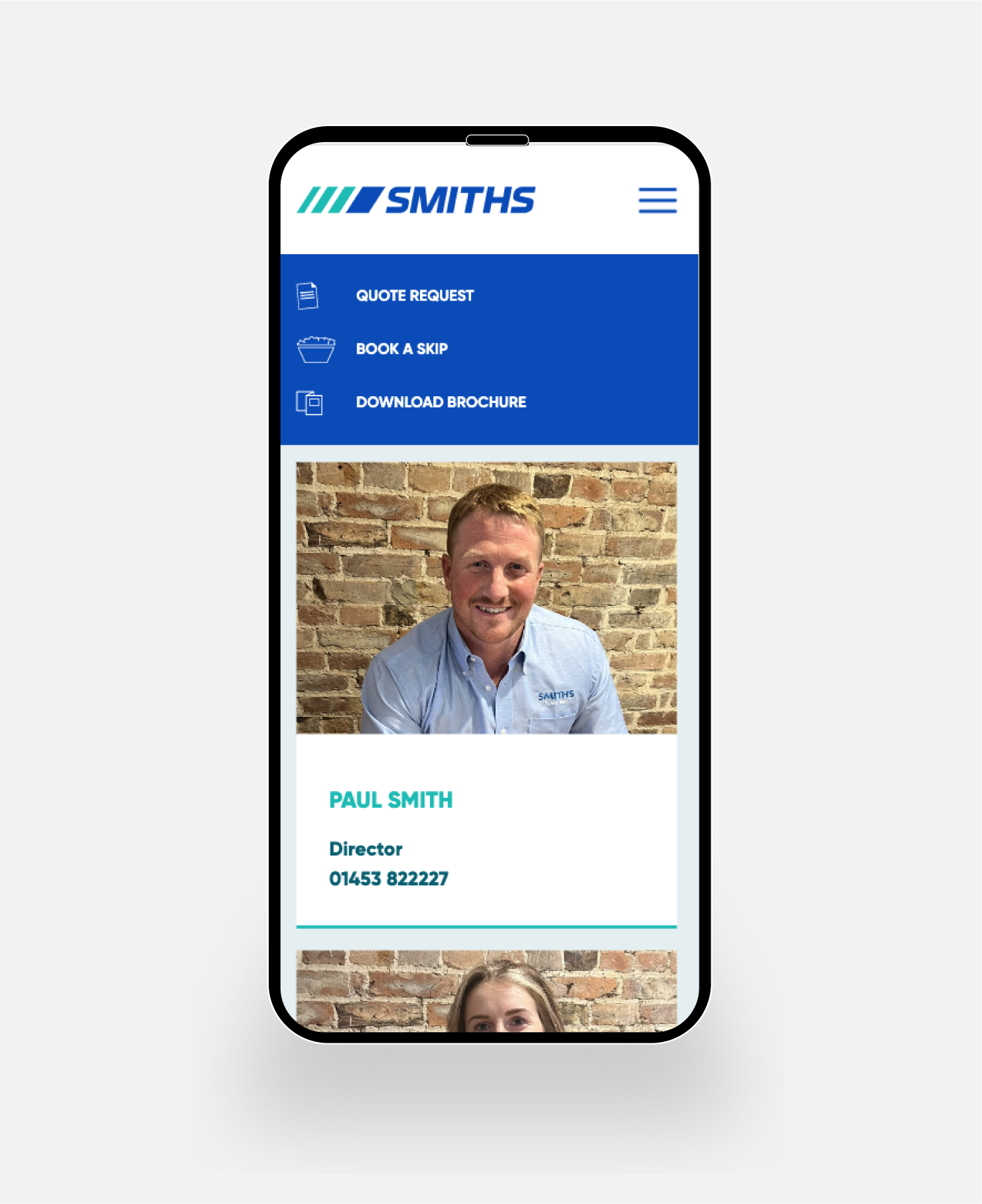 Smiths meet the team website mobile graphic