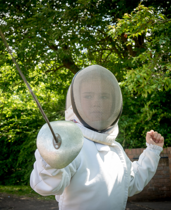 Haberdashers Monmouth fencing stance