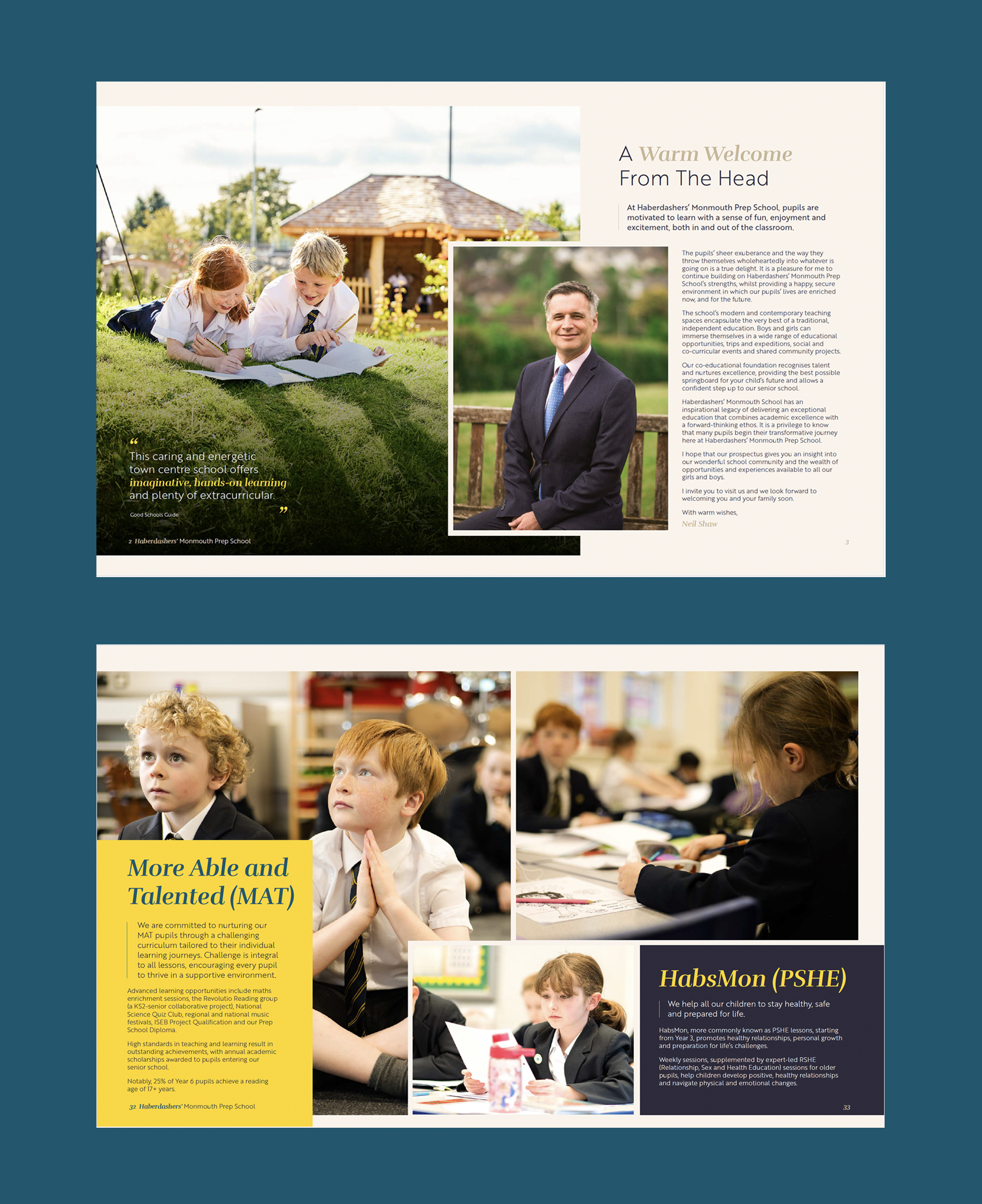Haberdashers Prep prospectus examples