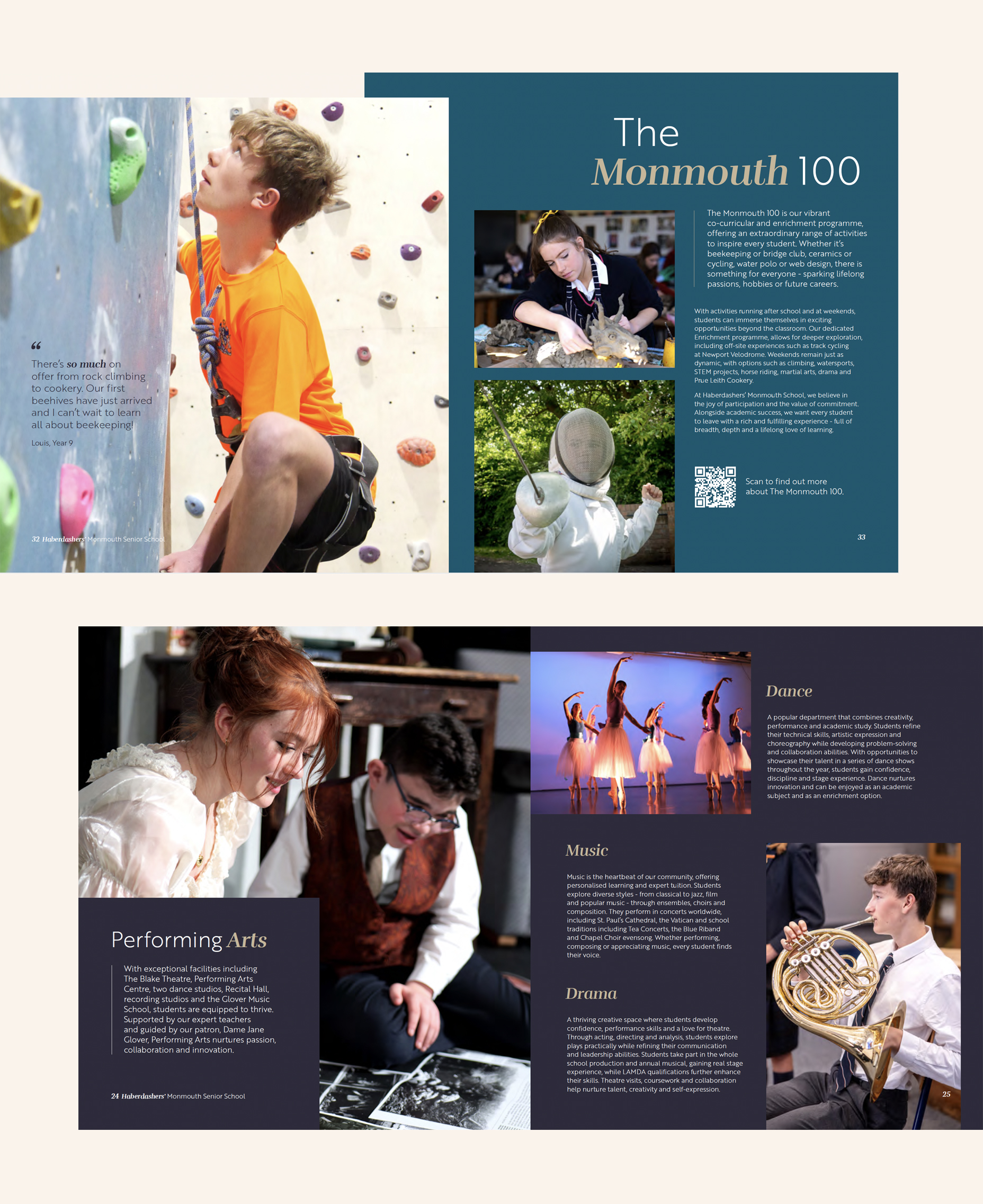 Haberdashers Senior prospectus design examples 2