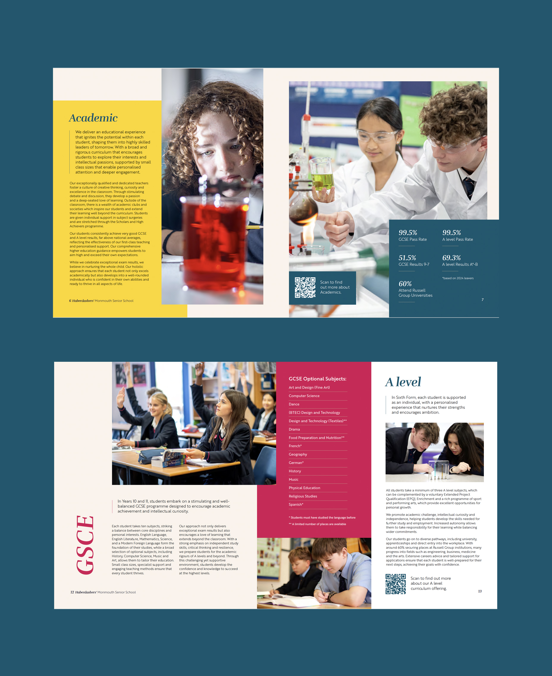 Haberdashers Senior prospectus design examples